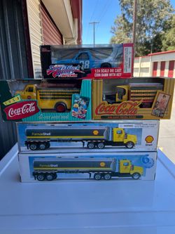 Die cast metal bank trucks