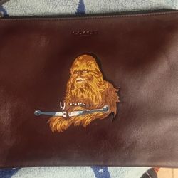 STAR WARS x COACH Chewbacca Large Leather Pouch 