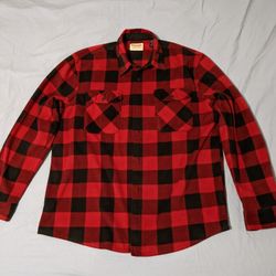 Men's Wrangler Plaid Checker Long Sleeve Button Down Shirt 