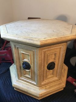 Antique side table with marble top