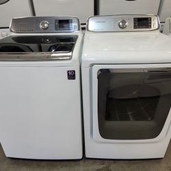 Samsung Large Capacity 5cu Ft Top Load Washer And Gas Dryer Set 