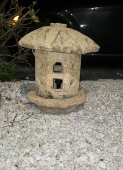 Japanese Garden Lantern Made From Stone 