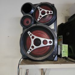 Pair Of Shelves  Speakers  And PowerPoint Sub Woofer