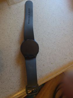 Black Round Smartwatch with Silicone Band