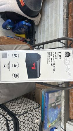 Architectural Mailboxes Elite Black Steel Post Mount Mailbox