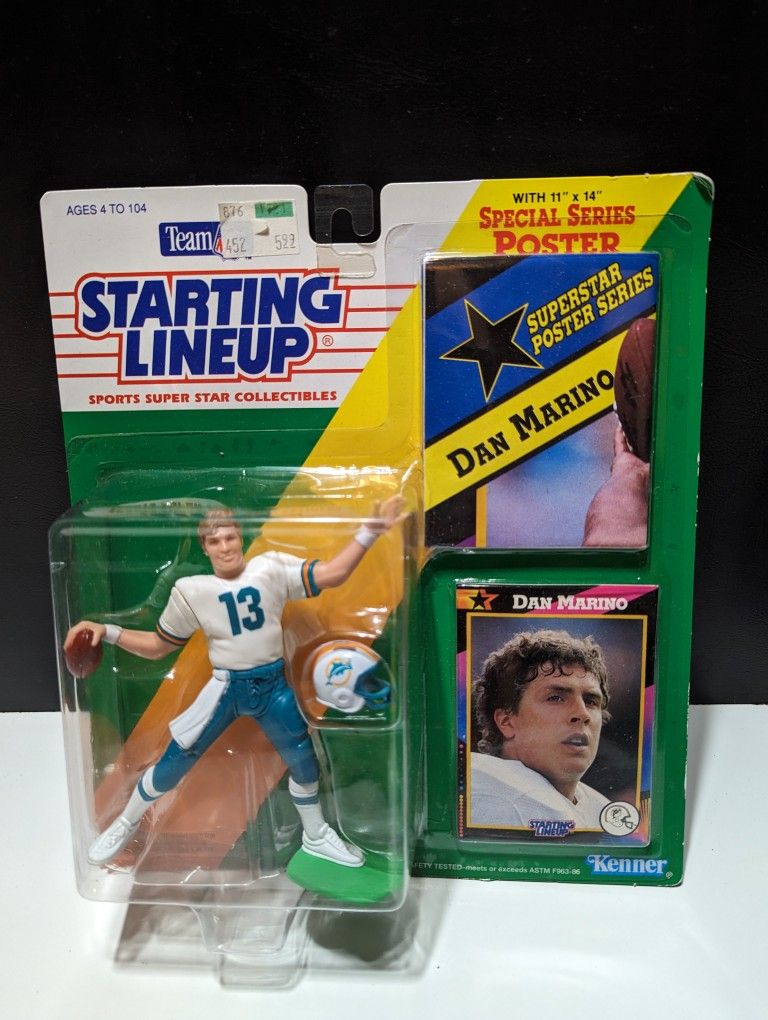 1994 Starting Lineup Dan Marino Figure with Special Poster - Miami Dolphins NFL Collectible

