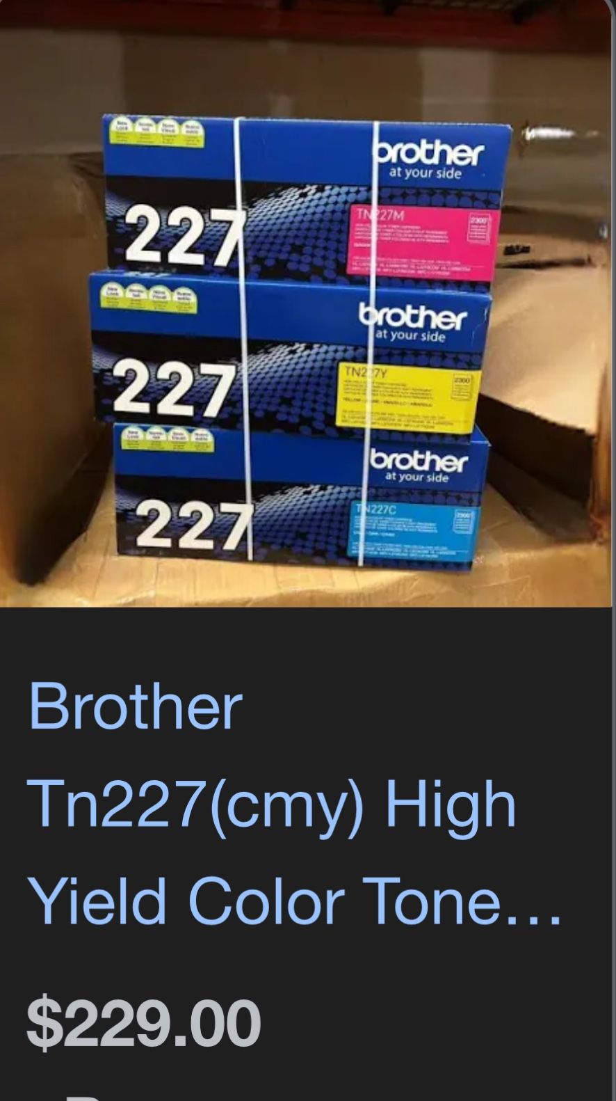 Brother Genuine Cyan, Magenta and Yellow Toner Cartridge Set, TN223C, TN223M, TN223Y