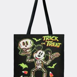 Mickey Mouse Halloween Trick Or Treat Canvas Tote Bag 15.7”x13.8” Disney Disneyland Shoulder Bag Purse (I Have A Few Available)