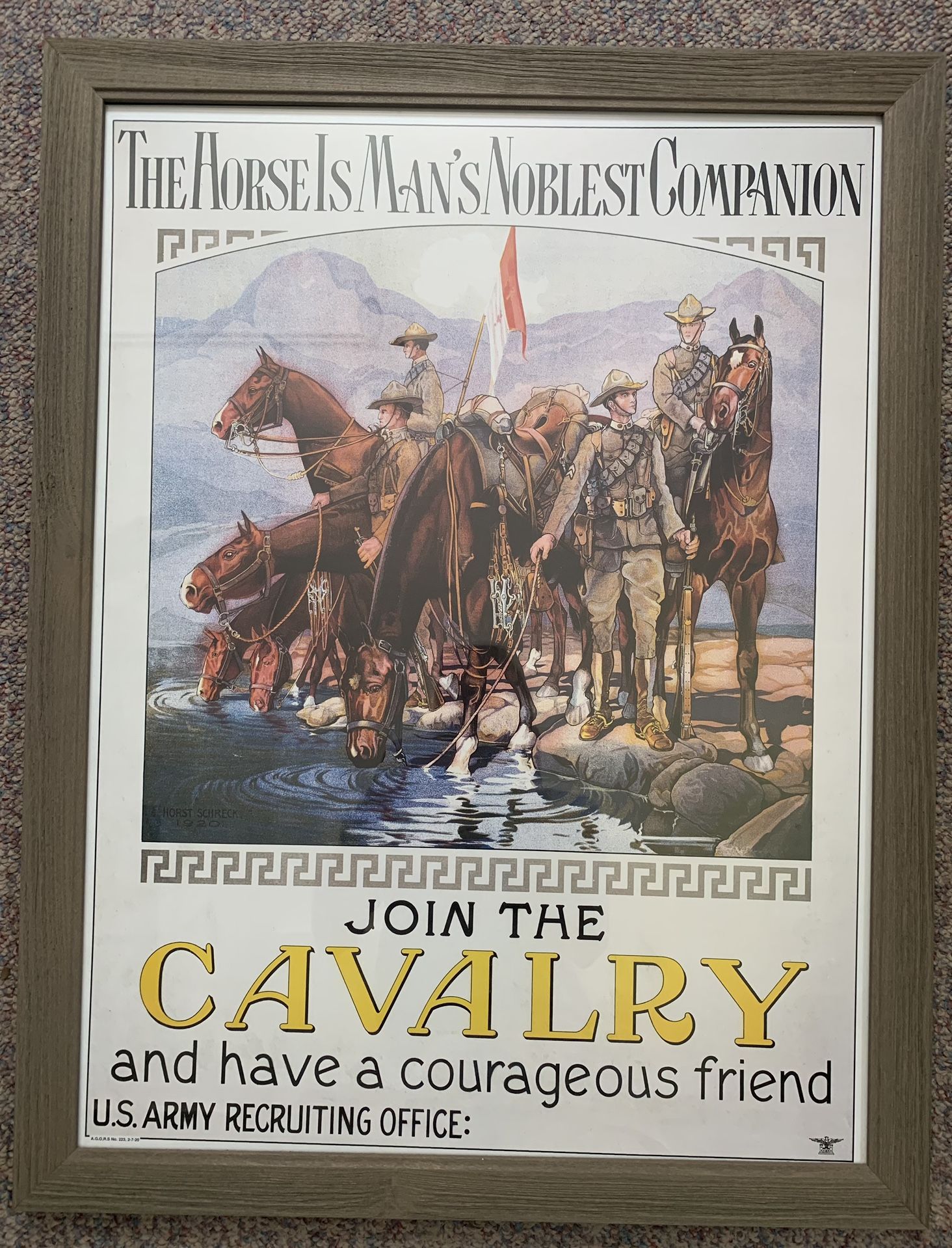 US Cavalry Recruiting Poster, Framed