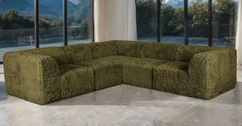 Brand New Green Super Plush Compressed Foam Modular Design Sectional Sofa