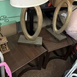 Lamp Set And 2 End tables 