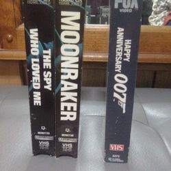 MGM & CBS FOX  Vintage VHS 007 Movies By Roger Moore And Pierce Brosnan