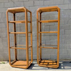 Vintage Oak Octogonal Shelving Unit