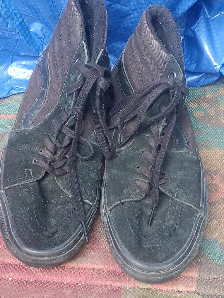 Used Vans Old Skool High Top Shoes Size 8.5 Black Ultra Cush