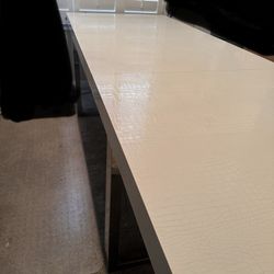 A&X SKYLINE WHITE GLOSS EXTENDABLE DINING TABLE (can be used as a desk)