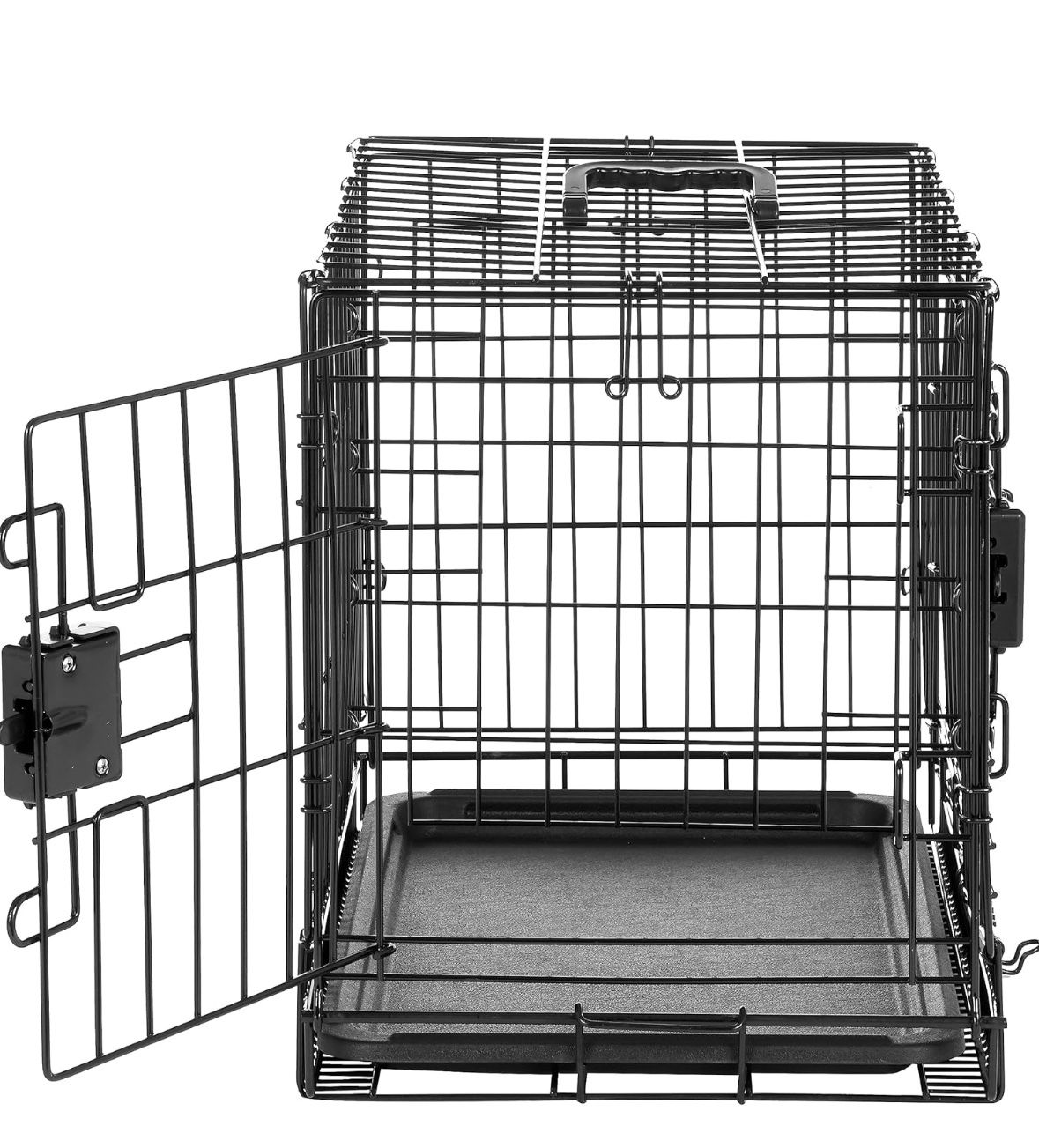 Foldable Pet Crate Single/double Door Crate Includes Leak Proof Pan And Bed For Protecting Feet