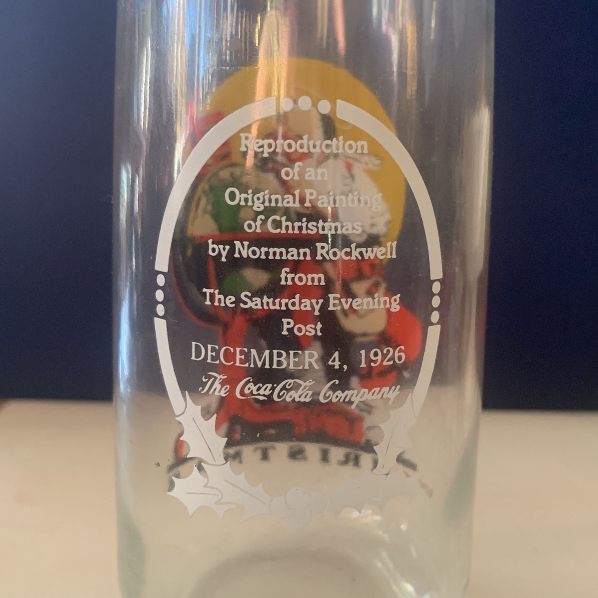 Vintage Coca-Cola 1926 Norman Rockwell Santa Glass