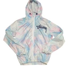 Stussy Jacket Womens Small Tye Dye Windbreaker Hooded NYC Tokyo