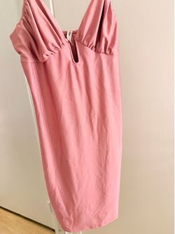 Blush pink silk mini dress