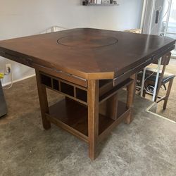 Dining Table w/ Lazy Susan & Chairs 