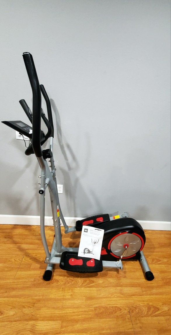 elliptical exercise machine ancheer a5417 with pulse grips & lcd monitor