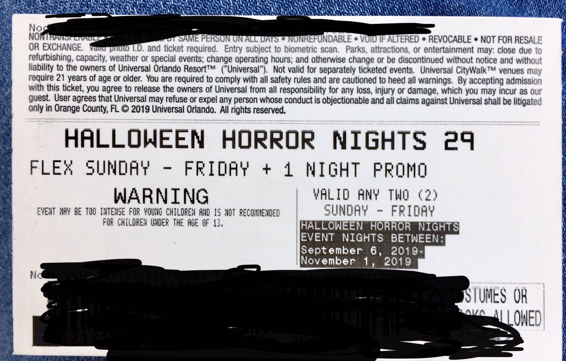 Halloween Horror Night Ticket 2 day Promo