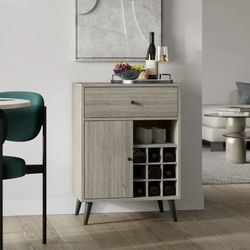 Atlantic Emmett Wood 9-Bottle Wine Cabinet