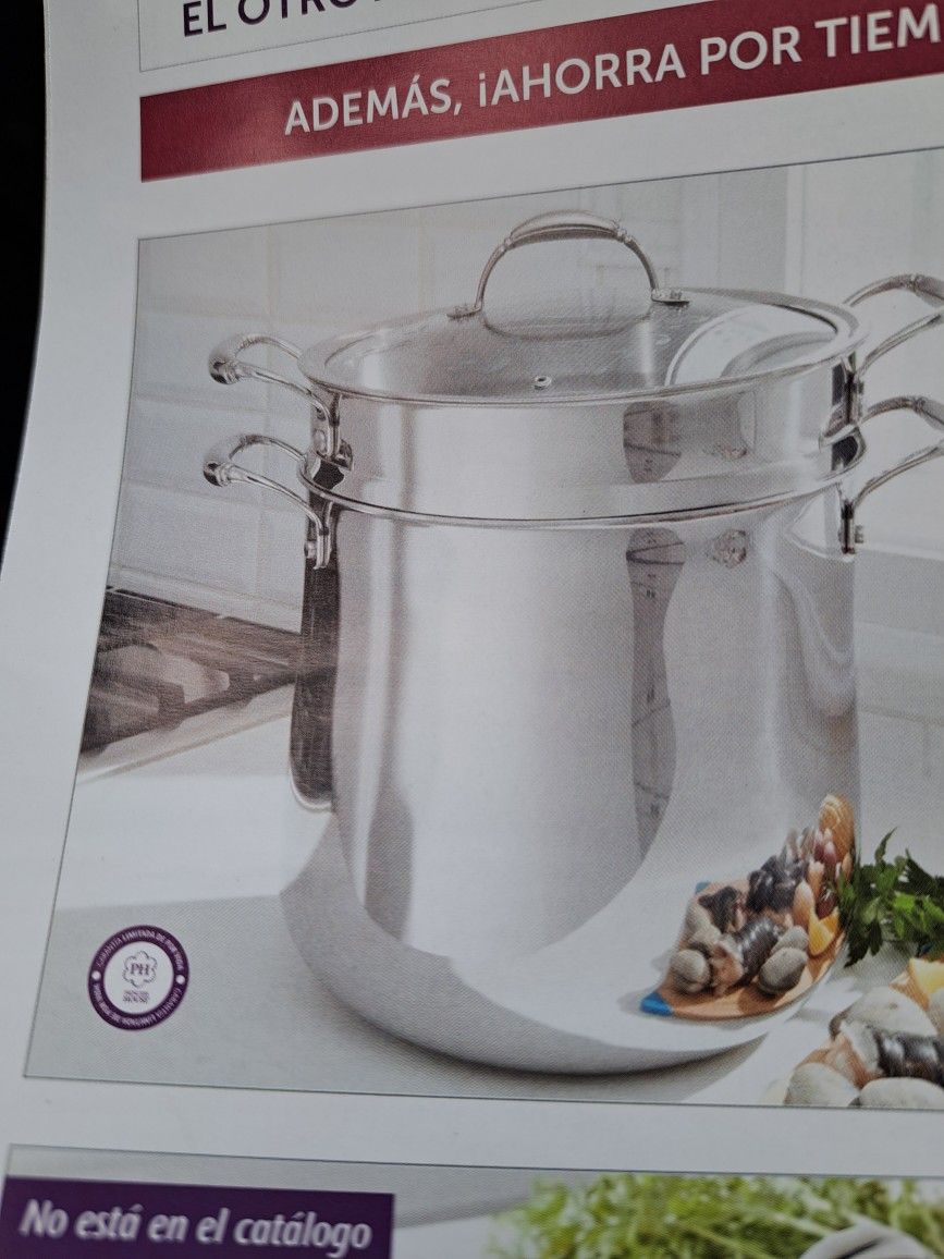 Princess House Hoya De 18 Quatos Tri Ply Con Vaporera Nueva