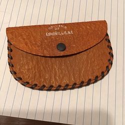 Vintage Leather Souvenir Coin Purse From Asheville NC.