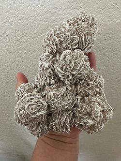 New, beautiful large Desert Rose Selenite Crystal with display stand. Shipping available.