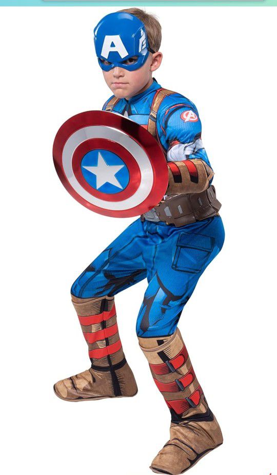 Captain America Costume For Boys Ages 8 To 10yrs Old