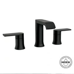 MOEN
Genta 8 in. Widespread Double Handle Bathroom Faucet with Drain Kit Included in Matte Black (Valve Included)