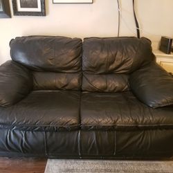 Faux Leather Love Seat 65"