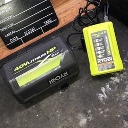 RYOBI Battery & Charger 40V Lithium HP 6Ah