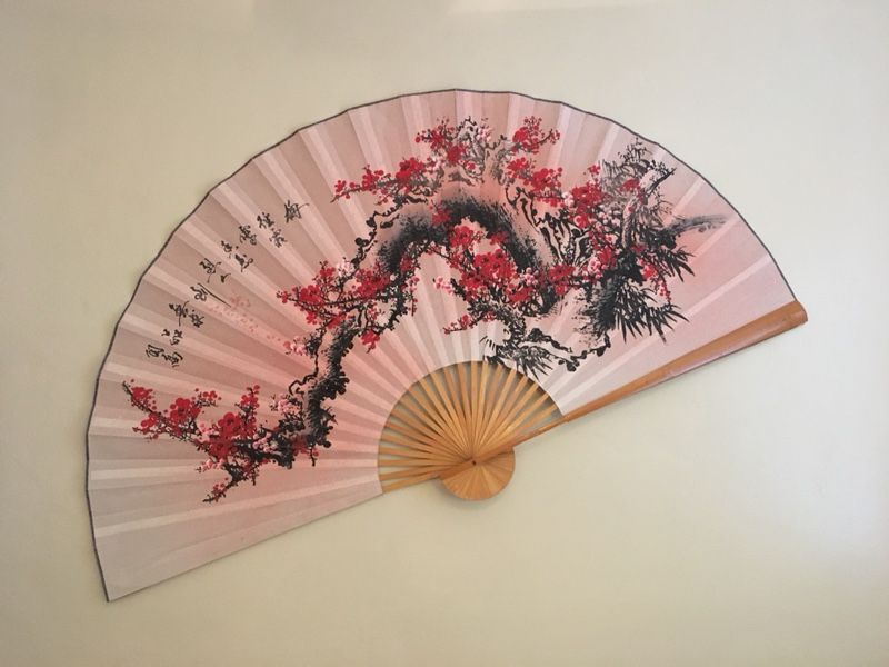 Decorative cherry blossom wall fan