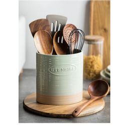 Kitchen Utensil Holder! Glass! Green! Brand New!