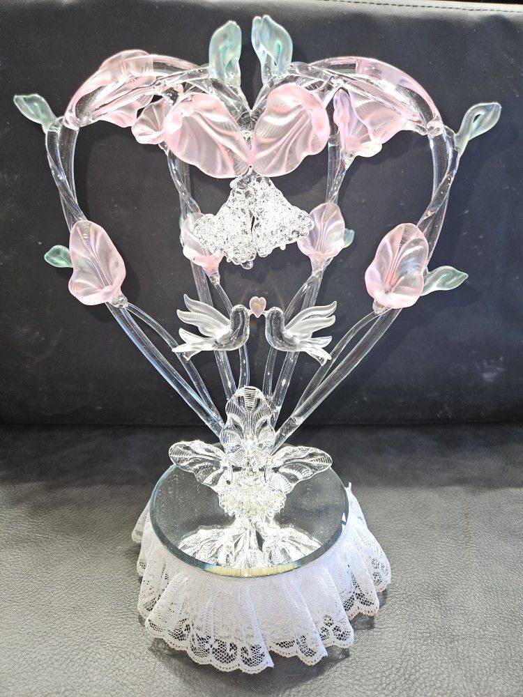 Wedding Cake Topper - Hand Blown Glass