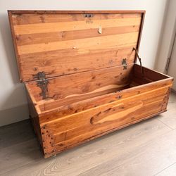 Antique Cedar Steamer Trunk Chest