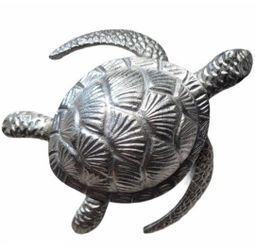 SALE! Brand New! 9" Polished Cast Aluminum Sea Turtle Tabletop Figure  | SHIPPING IS AVAILABLE
