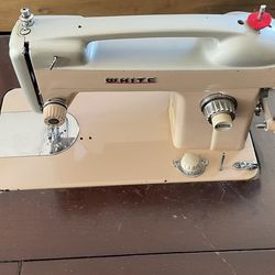 Antique White Sewing Machine 