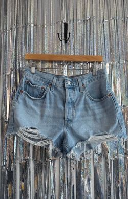 Levi's Light Wash Distressed Denim Shorts