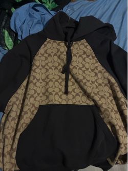 coach hoodie black and brown
