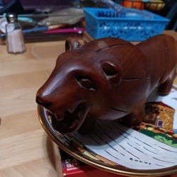 Vintage Carved wooden Lion