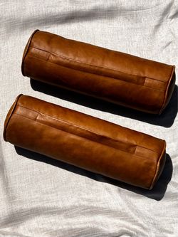 Poly & Bark Napa Cognac Tan Leather Bolster Pillows – Set of 2