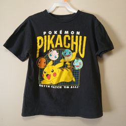 Boys Pokémon black short sleeve graphic t shirt size medium 8 like new