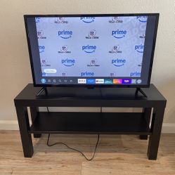 Smart TV + Black TV Stand (Bundle) – Great Condition