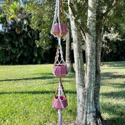 Macrame Three tier plant hanger