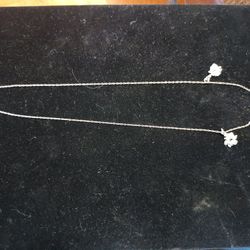 Sterling Silver Necklace With Topaz Chips Wire Wrap 