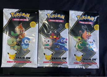 Pokemon 25th Anniversary First Partner Train On Pack Set Of 3