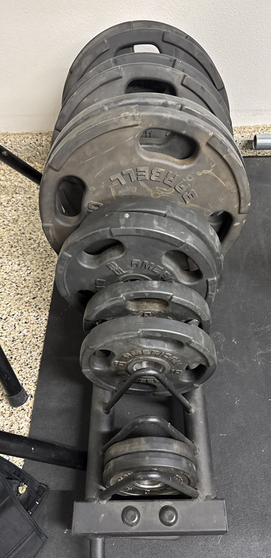 American Barbell Rubber  Coated Olympic Weight Plates